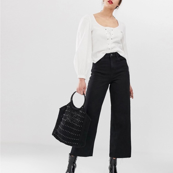 Vero Moda Black High Rise Wide Leg Jeans - Picture 2 of 3